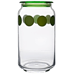 BB Home Marino Air-Tight Glass Storage Jar With Green Lid 750 ml (Set of 2)