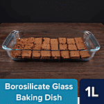 bb home Glass Rectangular Borosilicate Baking Dish - Microwave Safe 1 L