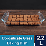bb home Glass Rectangular Borosilicate Baking Dish - Microwave Safe 2.2 L