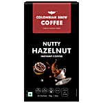 Colombian Brew Coffee Nutty Hazelnut Instant Coffee Powder - No Sugar 50 g (25 Sachets x 2 g Each)