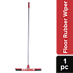Liao Floor Wiper/Squeegee - Powder Coated Metal Rod & Foam Blade, Red 1 pc