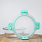 BB Home Borosilicate Glass Round Container With Lid - Green 640 ml