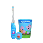 Aquawhite Peppa Pig Flashhh Kids Toothbrush With Rinsing Cup - Blue 1 pc (Set of 3)