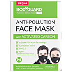 Bodyguard N99 Anti Pollution Reusable Face Mask with 6 Layers Activated Carbon Filters - Medium (Pack of 1) 1 pc 