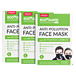 Bodyguard Reusable Anti Pollution Face Mask - With Activated Carbon, N99 + PM2.5, Large 3 pcs