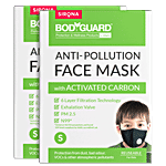 Bodyguard Reusable Anti Pollution Face Mask - With Activated Carbon, N99 + PM2.5, For Kids 2 pcs