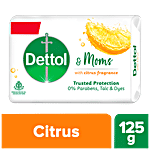 Dettol & Moms Citrus Fragrance Soap, 0% Parabens 125 g (Buy 3 Get 1 Free)