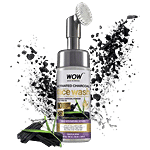 Wow Skin Science Activated Charcoal Foaming Face Wash - Tea Tree Oil, Built-In Face Brush for Deep Cleansing, No Parabens & Sulphate 150 ml 