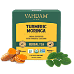 VAHDAM Herbal Tea - Organic Turmeric Moringa 30 g (15 Pyramid Bags x 2 g each)