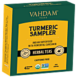 Vahdam Organic Turmeric Sampler Tea Bags - Glowing Skin & Immunity Booster 4 Teas Variety 8 g (4 Bags x 2 g each)