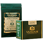 VAHDAM Citrus Ginger Herbal Loose Leaf Tea Tisane - 50 Cups 100 g