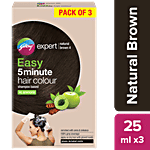 Godrej Expert shampoo based Easy 5 Minute Hair Colour - Natural Brown 25 ml (Pack of 3)