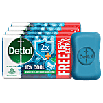 Dettol Intense Cool 2X Menthol Soap, Protects from Body Odour 75 g (Pack of 4)
