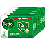 Dettol Original Bathing Soap Bar With 12hr Germ Protection 125 g (Pack of 5)