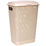 Princeware Juliet Plastic Laundry Basket With Mat Design 53 Litre - Biege Colour 1 pc