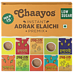 Chaayos Instant Tea Premix - Adrak Elaichi, Low Sugar 180 g (15 Sachet x 12 g each)