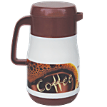 Princeware Cafe Insulated Plastic Flask With Inner Steel - Brown Colour 1 L