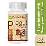 Pure Nutrition  Progut Plus - Promote Digestive Health & Builds Immunity, Seven Powerful Strains 60 pcs 