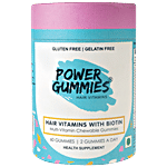 Power Gummies Hair & Nail Vitamins with Biotin & 10 Essential Vitamins - 60 Gummies-For Men & Women 60 pcs 