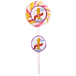 Toonpops Candy Swirl Lollipop 2.5" - Happy Birthday 25 g (Pack of 60)