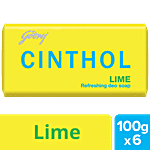 Cinthol Lime Refreshing Deo Bath Soap 100 g (Pack of 6)