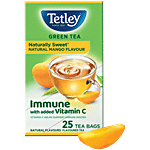 Tetley Natural Mango Flavour Green Tea Immune With Added Vitamin C 37.5 g (25 Bags x 1.5 g each)