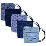 T BASE 2 Ply Reusable Cotton Face Mask For Kids 5 pcs