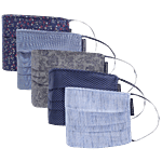 T BASE 2 Ply Reusable Reversible Cotton Face Mask 5 pcs 5