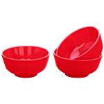 Iveo  100% Melamine Veg Bowl Set - Red 3 pcs