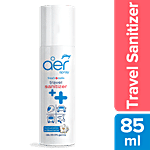 Godrej Aer Fresh + Safe Travel Sanitizer Spray - Cool Surf Blue, Antibacterial, Kills 99.9% Germs 85 ml 