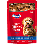 Drools Real Chicken & Liver Chunks In Gravy Puppy Food 2.25 kg (15 pcs x 150 g Each)