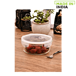 Claycraft Borosilicate Round Glass Food Storage Container With Air Vent Lid 620 ml