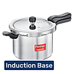 Prestige Svachh Aluminium Anti Bulge Gas & Induction Compatible Pressure Cooker - Silver 5 L