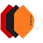 Octus Aerolife Reusable Cotton Fabric Mask - Navy Blue, Red, Orange 24cm x 12 cm (Pack of 3)