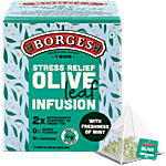 Borges Olive Leaf Infusion - Olive & Mint Leaves 15 g (1.5 g each x 10 Bags)