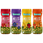 Timios Melts Non-Fried Whole Grain Snack - Carrot & Cumin, Apple & Cinnamon, Banana & Strawberry, Blueberry, From 9 Months, Rich in Protein & Iron 200 g