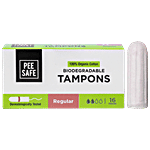 Pee Safe Biodegradable Tampons - Light Flow, Regular 16 pcs