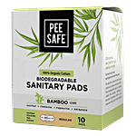 Peesafe 100% Organic Cotton Biodegradable Sanitary Pads - Regular 10 pcs
