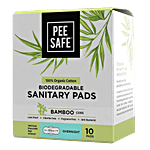 Peesafe 100% Organic Cotton Biodegradable Sanitary Pads - Overnight 10 pcs
