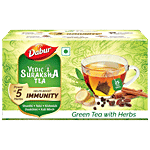 Dabur Vedic Suraksha Green Tea - Immunity Booster, Goodness Of 5 Ayurvedic Herbs 37.5 g (25 Bags x 1.5 g each)