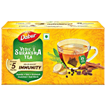 Dabur Vedic Suraksha Black Tea - Immunity Booster, Goodness Of 5 Ayurvedic Herbs 37.5 g (25 Bags x 1.5 g each)