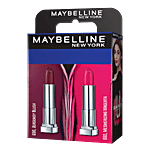 Maybelline New York Creamy Matte Lipstick - Burgundy Blush & Mesmerizing Magenta 7.8 g (Pack of 2)