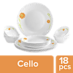 Cello Dazzle Livid Lilac Dinner Set - White 18 pcs
