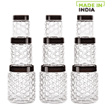 Mastercook Checkers Storage Container - Assorted Colour, Plastic, Checkers, Round 1 pc (Set of 9)