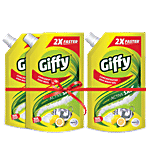Giffy Giffy Concentrated Dishwash Gel - Lemon & Active Salt 140 ml (Buy 2 Get 1 Free)