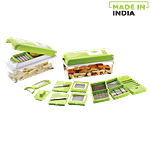 Anjali Vegetable & Fruit Cutter Dicer 12-In-1 - Green 1 pc 