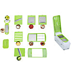 Anjali Vegetable & Fruit Cutter Dicer Multi-Utility, 12 In 1 - Green 1 pc