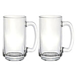 Hi-Luxe Beer Mugs - Glass, Shangrilla 340 ml (Set of 2)