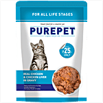 Purepet Wet Cat Food - Real Chicken & Chicken Liver in Gravy 70 g