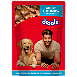 Drools Real Chicken & Liver Chunks In Gravy Wet Food For Adult Dogs 150 g